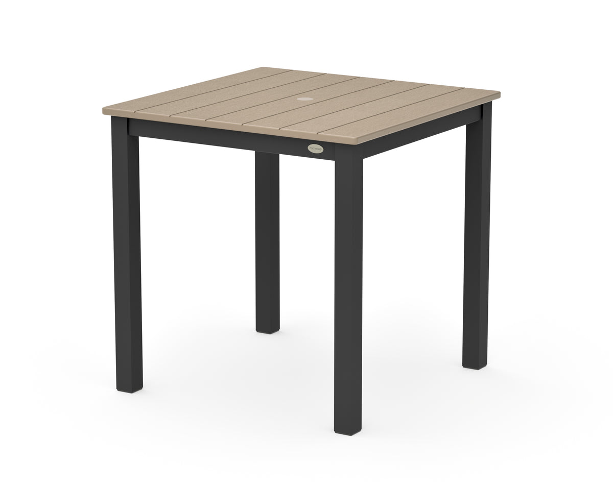 POLYWOOD Main Street 30 x 30 Dining Table in Black / Vintage Sahara