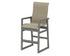 POLYWOOD EDGE Woven High-Back Bar Arm Chair in Slate Grey / Dune Grass