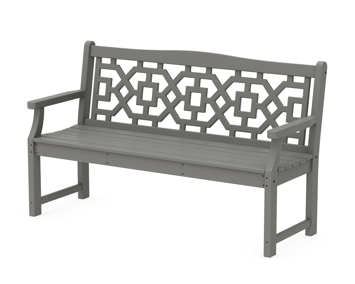 POLYWOOD Chinoiserie 60" Garden Bench in Slate Grey