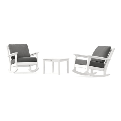 POLYWOOD Chippendale 3-Piece Deep Seating Rocker Set in Vintage White