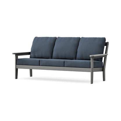 POLYWOOD Cottage Deep Seating Sofa in Slate Grey / Marine Indigo