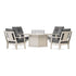 POLYWOOD Prairie 5-Piece Deep Seating Set with Fire Pit Table in Sand