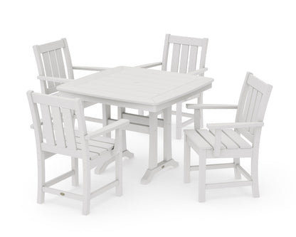 POLYWOOD Oxford 5-Piece Dining Set with Trestle Legs in Vintage White