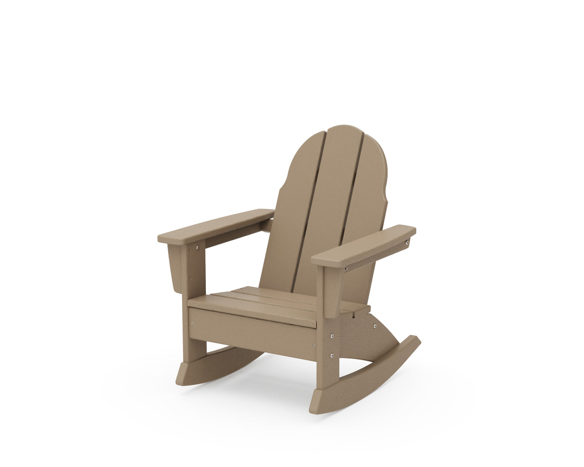 POLYWOOD Kids Vineyard Adirondack Rocking Chair in Vintage Sahara
