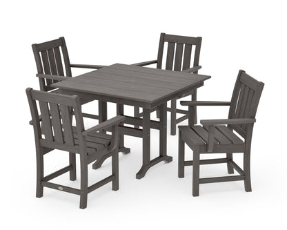 POLYWOOD Oxford 5-Piece Farmhouse Dining Set in Driftwood
