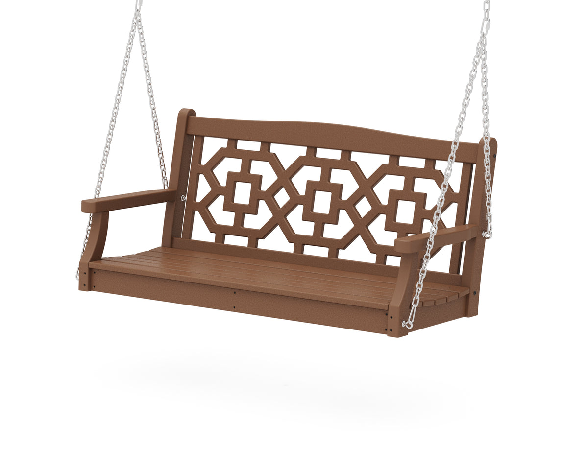 POLYWOOD Chinoiserie 48" Swing in Teak