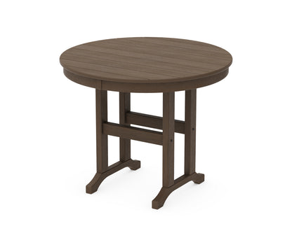 POLYWOOD 36" Round Farmhouse Dining Table in Kona