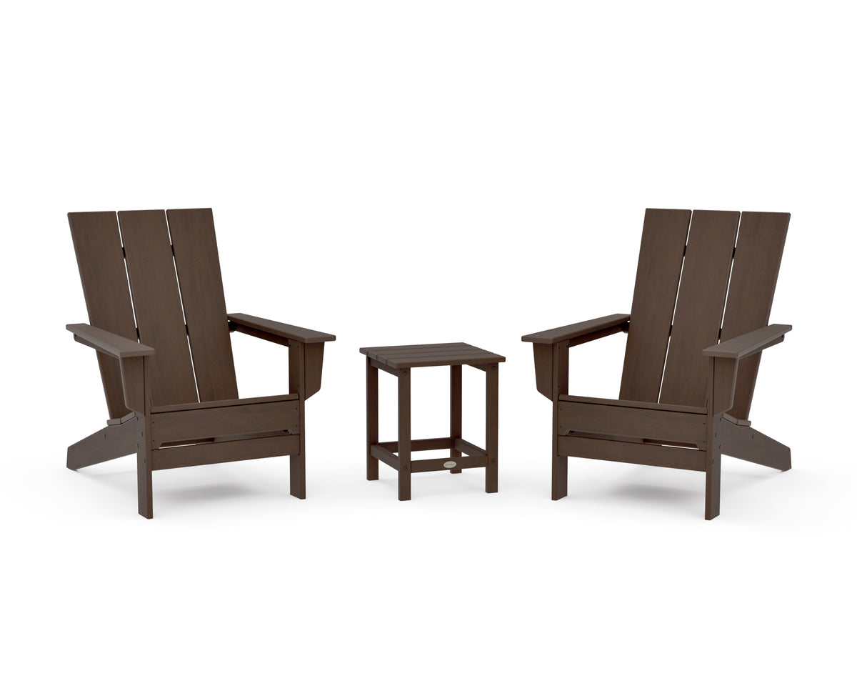 POLYWOOD 3-Piece Modern Studio Adirondack Set in Kona