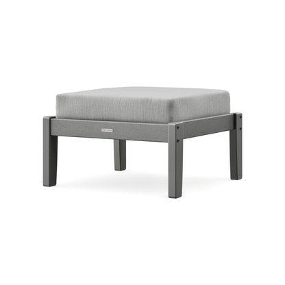 POLYWOOD Chinoiserie Deep Seating Ottoman in Slate Grey / Granite