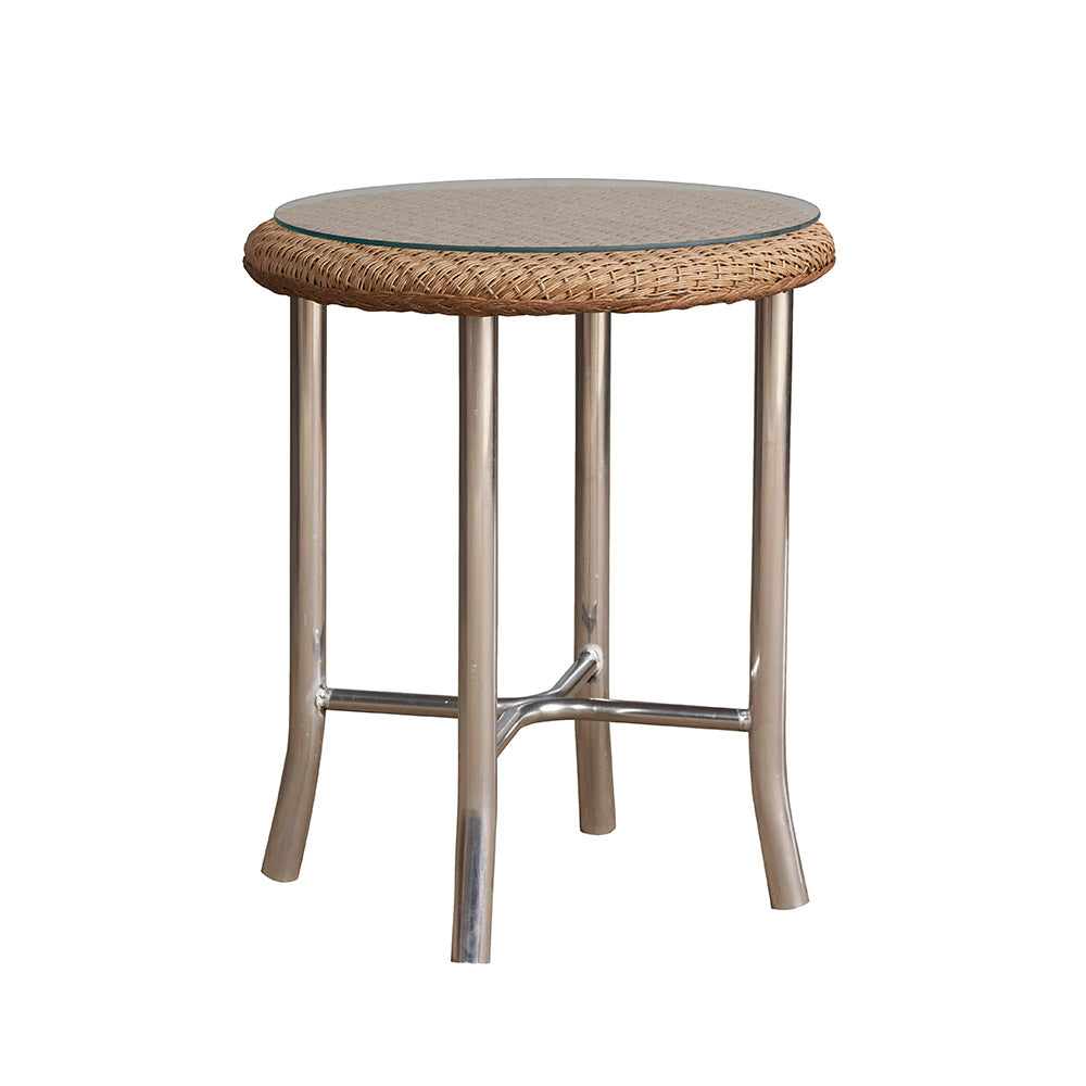 Lloyd Flanders Lloyd Loom 20" Round End Table – Mini-Random Weave, lifestyle photo 1
