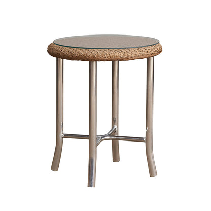Lloyd Flanders Lloyd Loom 20" Round End Table – Mini-Random Weave, lifestyle photo 1