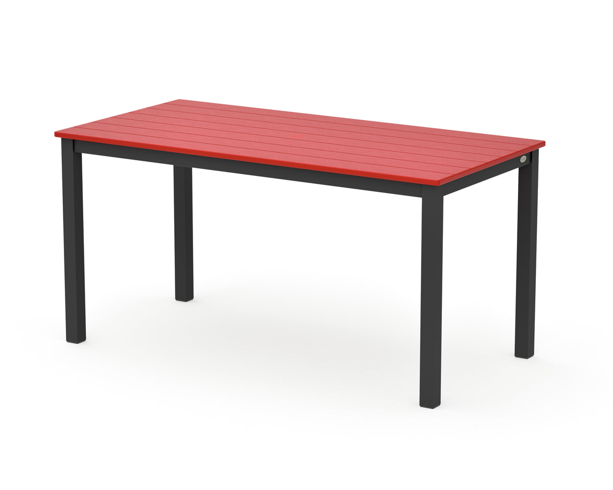 POLYWOOD Main Street 30 x 60 Dining Table in Black / Sunset Red