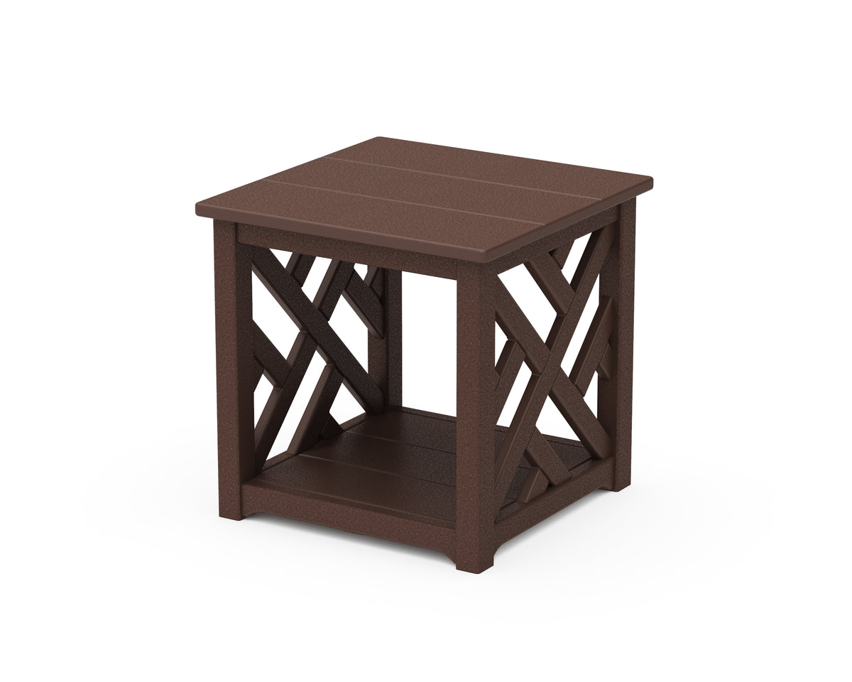 POLYWOOD Chippendale Accent Table in Mahogany
