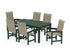 POLYWOOD Coastal Woven High-Back Arm Chair 7-Piece Parsons Dining Set in Green / Dune Grass