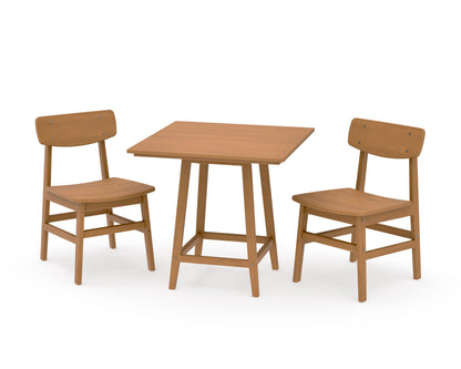 POLYWOOD Modern Studio Urban Chair 3-Piece Bistro Dining Set in Natural