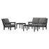 POLYWOOD Chippendale 4-Piece Deep Seating Set in Black