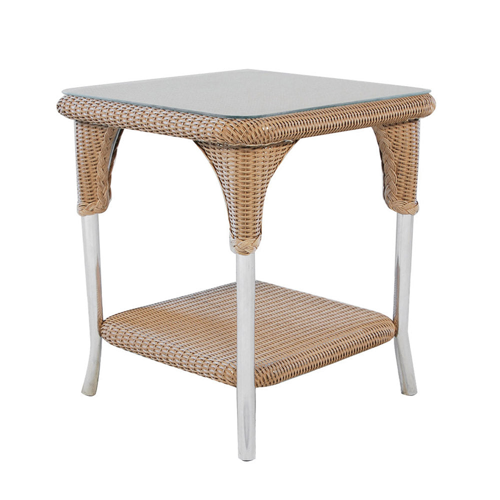 Lloyd Flanders Lloyd Loom 22" Square End Table – 2x2 Weave, lifestyle photo 1
