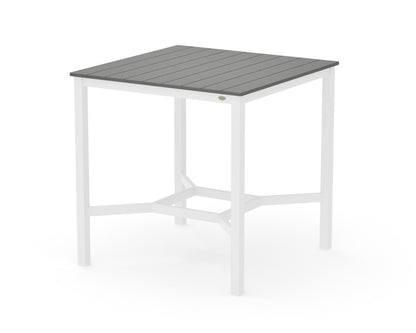 POLYWOOD Main Street 42 x 42 Bar Table in White / Slate Grey