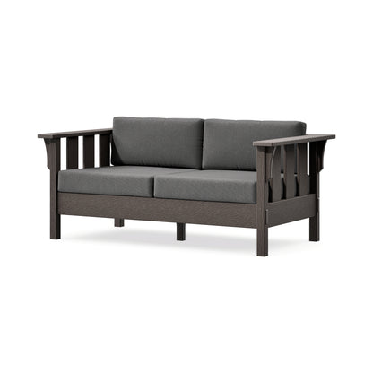 POLYWOOD Acadia Deep Seating Loveseat in Vintage Coffee / Ash Charcoal