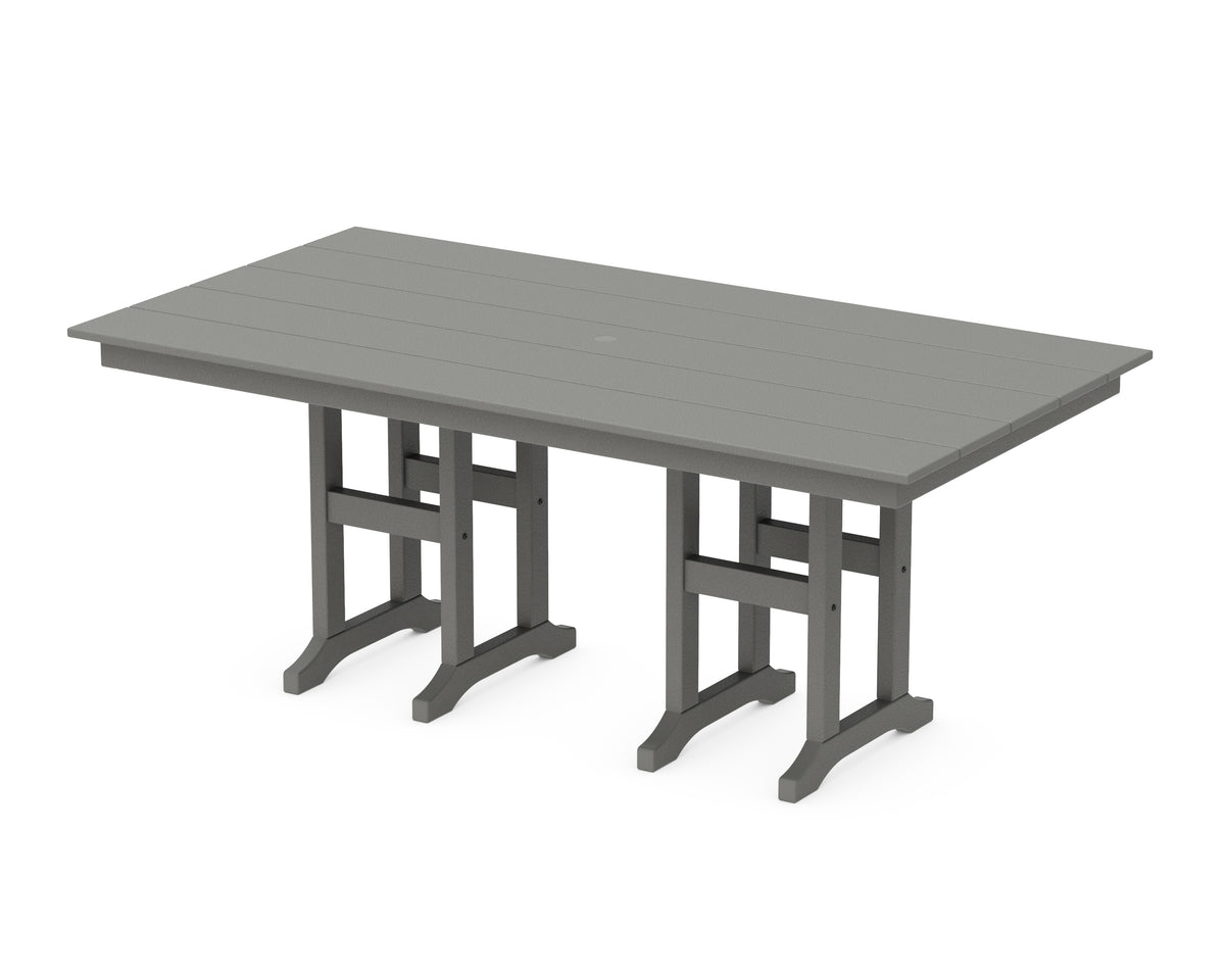 POLYWOOD Farmhouse 37" x 72" Dining Table in Slate Grey