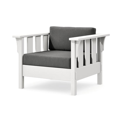 POLYWOOD Acadia Deep Seating Chair in White / Ash Charcoal