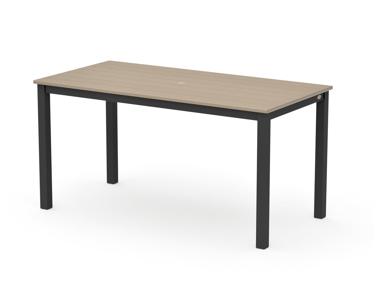 POLYWOOD Main Street 30 x 60 Dining Table in Black / Vintage Sahara