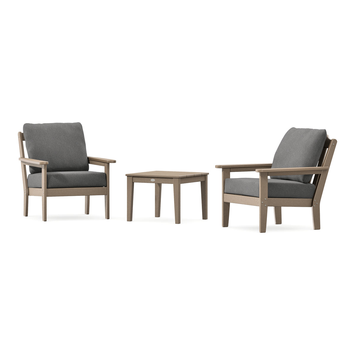 POLYWOOD Country Living Cottage 3-Piece Deep Seating Set in Vintage Sahara