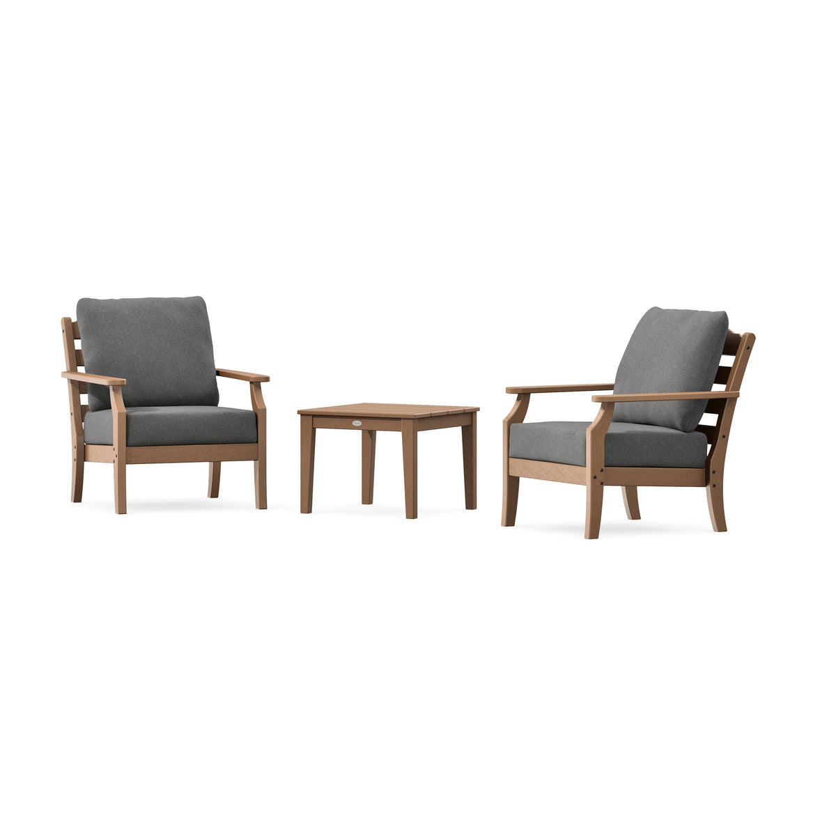 POLYWOOD Savannah 3-Piece Deep Seating Set in Teak