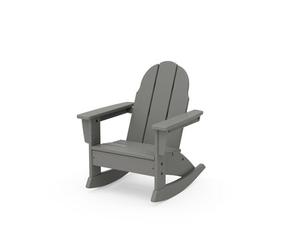 POLYWOOD Kids Vineyard Adirondack Rocking Chair in Slate Grey