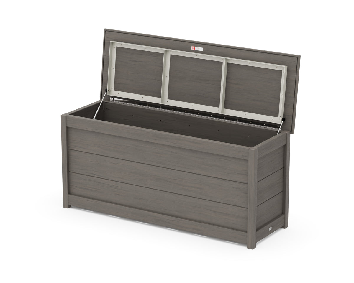 POLYWOOD 68" Storage Box Table in Driftwood