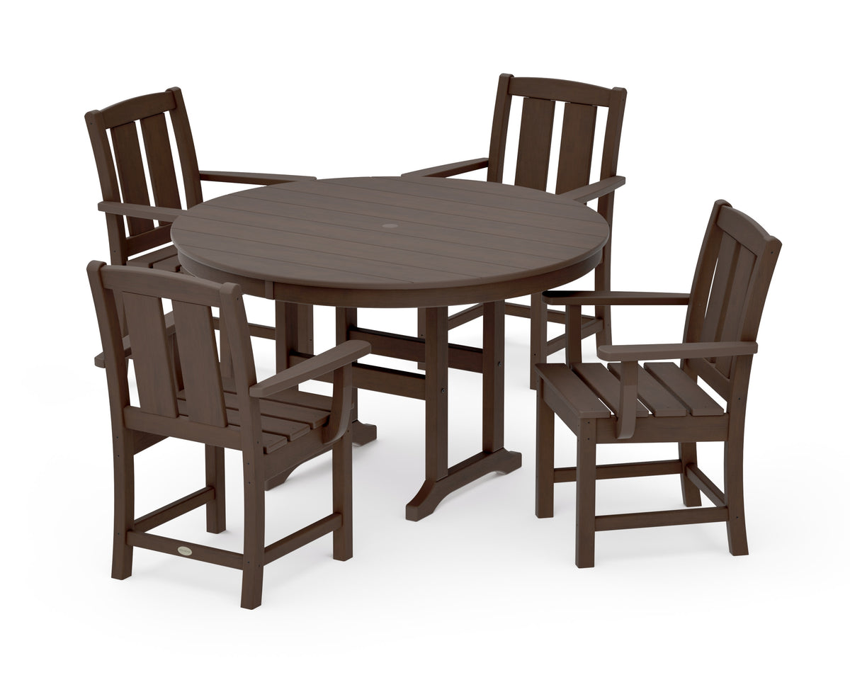 POLYWOOD Mission 5-Piece Round Farmhouse Dining Set in Kona