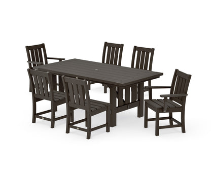 POLYWOOD Oxford 7-Piece Dining Set with Mission Table in Vintage Coffee