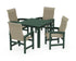 POLYWOOD Coastal Woven High-Back 5-Piece Parsons Dining Set in Green / Dune Grass