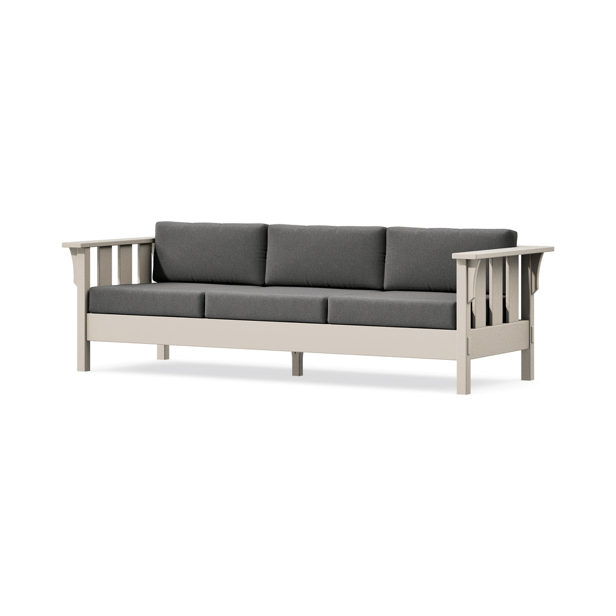 POLYWOOD Acadia Deep Seating Sofa in Sand / Ash Charcoal