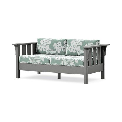 POLYWOOD Acadia Deep Seating Loveseat in Slate Grey / Leaf Glacier Spa