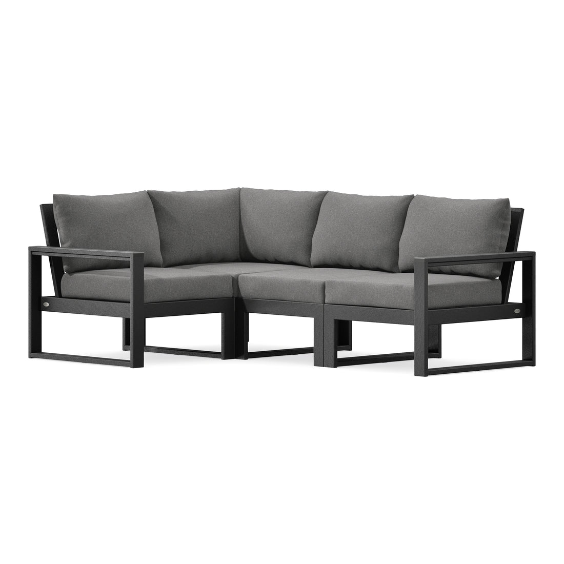 POLYWOOD EDGE 4-Piece Modular Deep Seating Set in Black