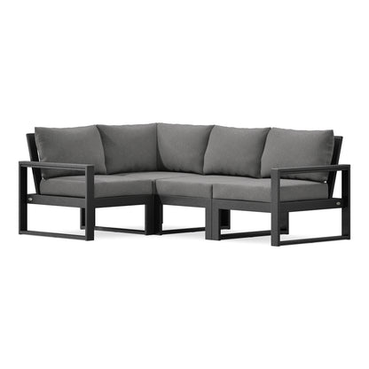 POLYWOOD EDGE 4-Piece Modular Deep Seating Set in Black