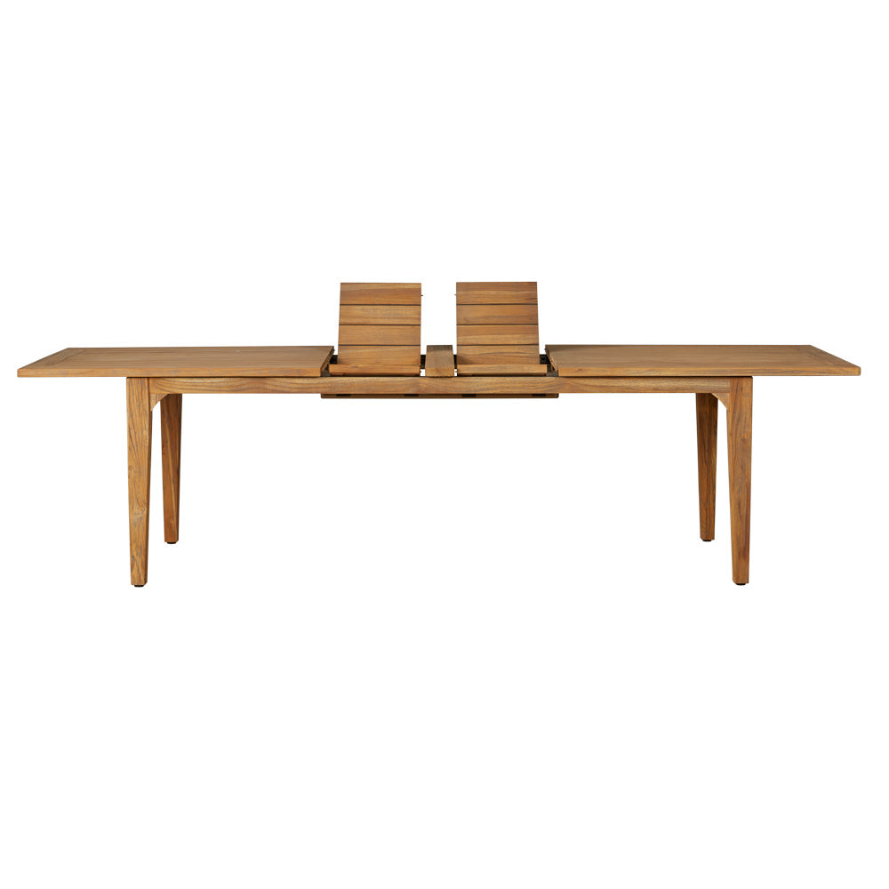Lloyd Flanders Teak 86-110" Double Butterfly Leaf Umbrella Table, lifestyle photo 4