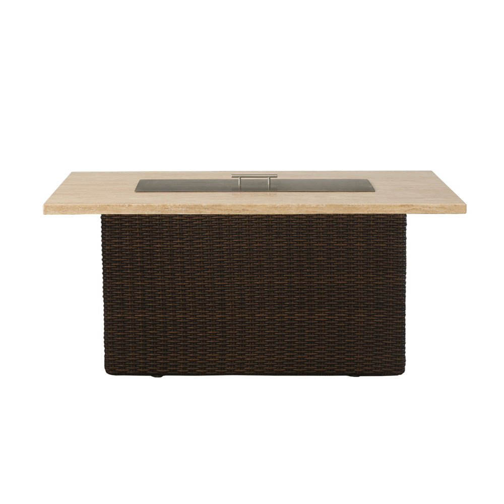 Lloyd Flanders Mesa 52" Rectangular Fire Table with Stone Top, lifestyle photo 4