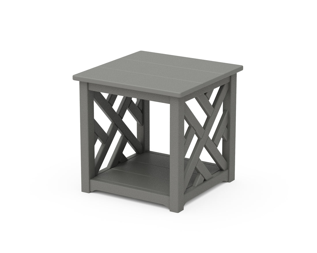POLYWOOD Chippendale Accent Table in Slate Grey