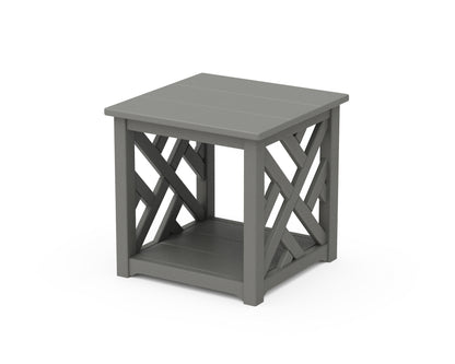 POLYWOOD Chippendale Accent Table in Slate Grey