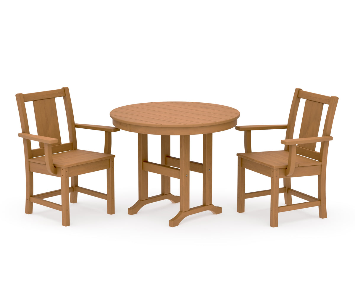POLYWOOD Prairie 3-Piece Farmhouse Dining Set in Natural