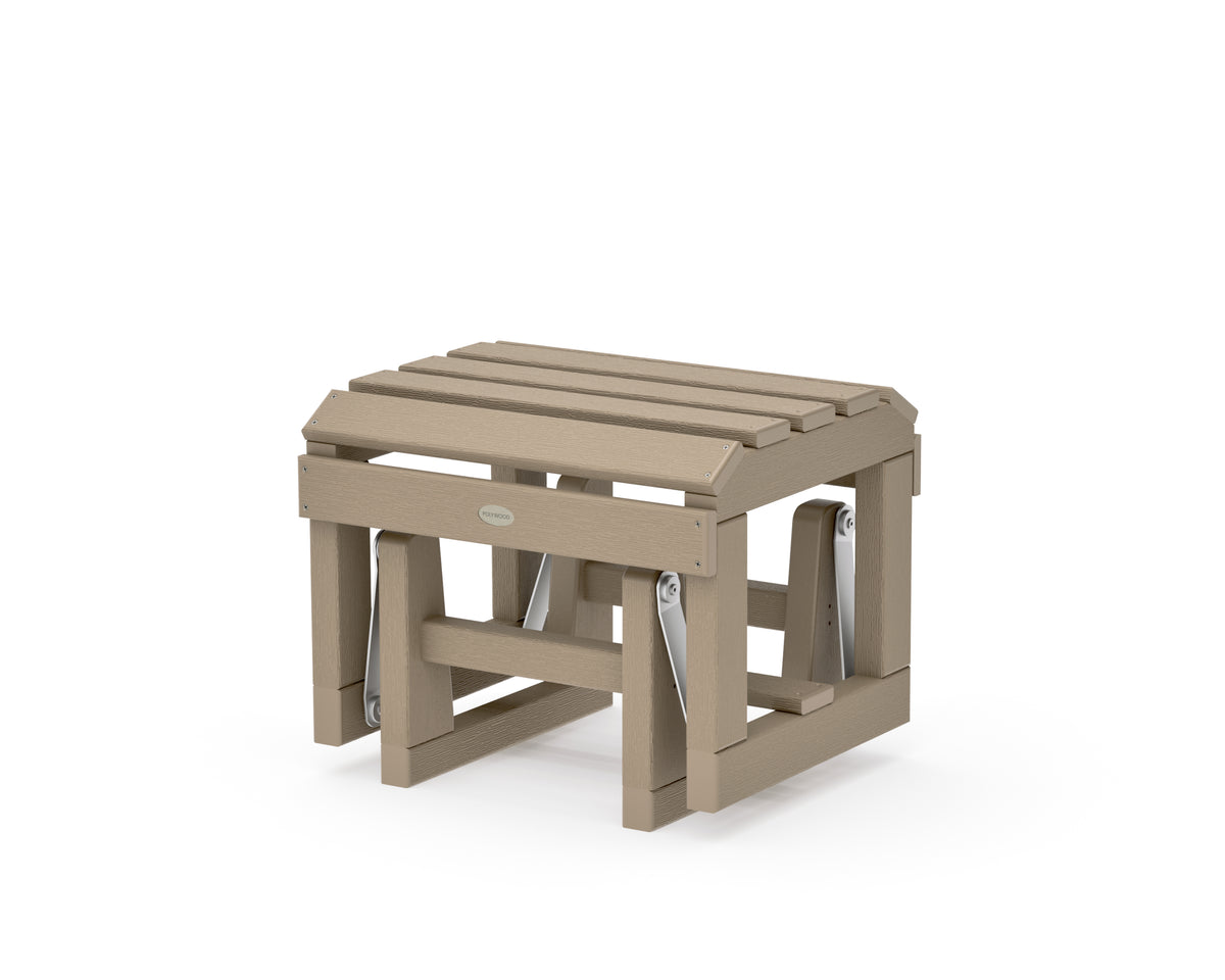 POLYWOOD Classic Adirondack Glider Ottoman in Vintage Sahara