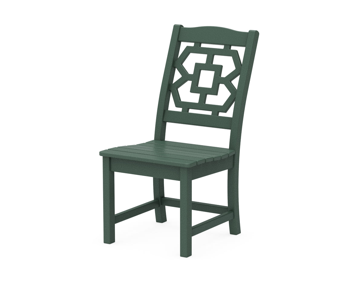 POLYWOOD Chinoiserie Dining Side Chair in Green