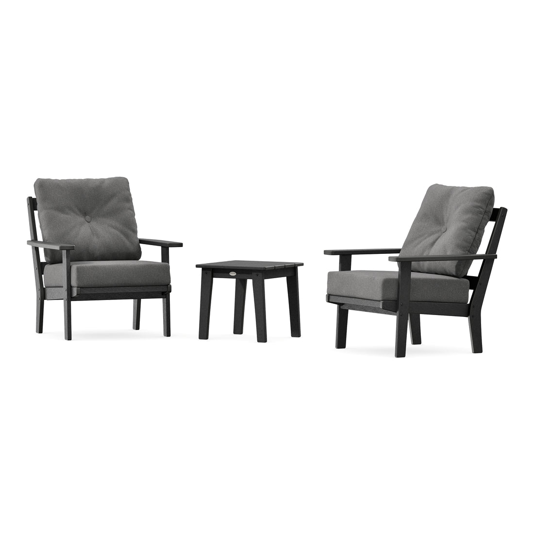 POLYWOOD Prairie 3-Piece Deep Seating Set in Black