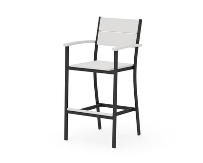 POLYWOOD Main Street Bar Arm Chair in Black / Vintage White