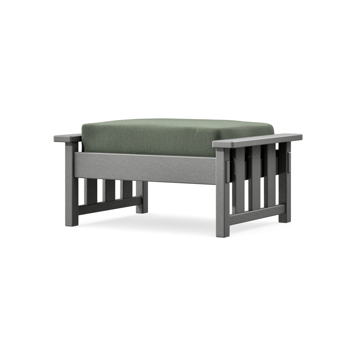 POLYWOOD Acadia Deep Seating Ottoman in Slate Grey / Cast Sage