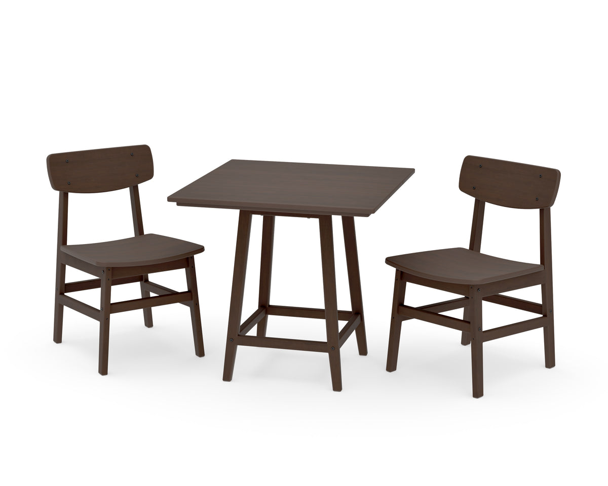 POLYWOOD Modern Studio Urban Chair 3-Piece Bistro Dining Set in Kona