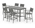 POLYWOOD Main Street 7-Piece Bar Set in Charcoal / Slate Grey