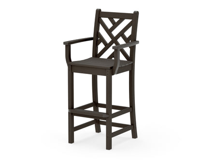 POLYWOOD Chippendale Bar Arm Chair in Vintage Coffee